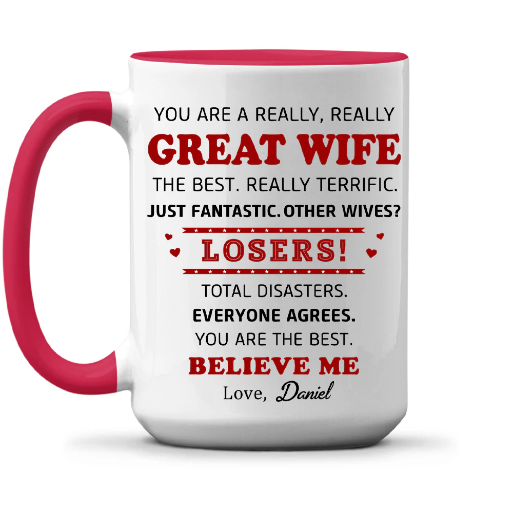 Great Wife - Personalized Custom Accent Mug - Image 2