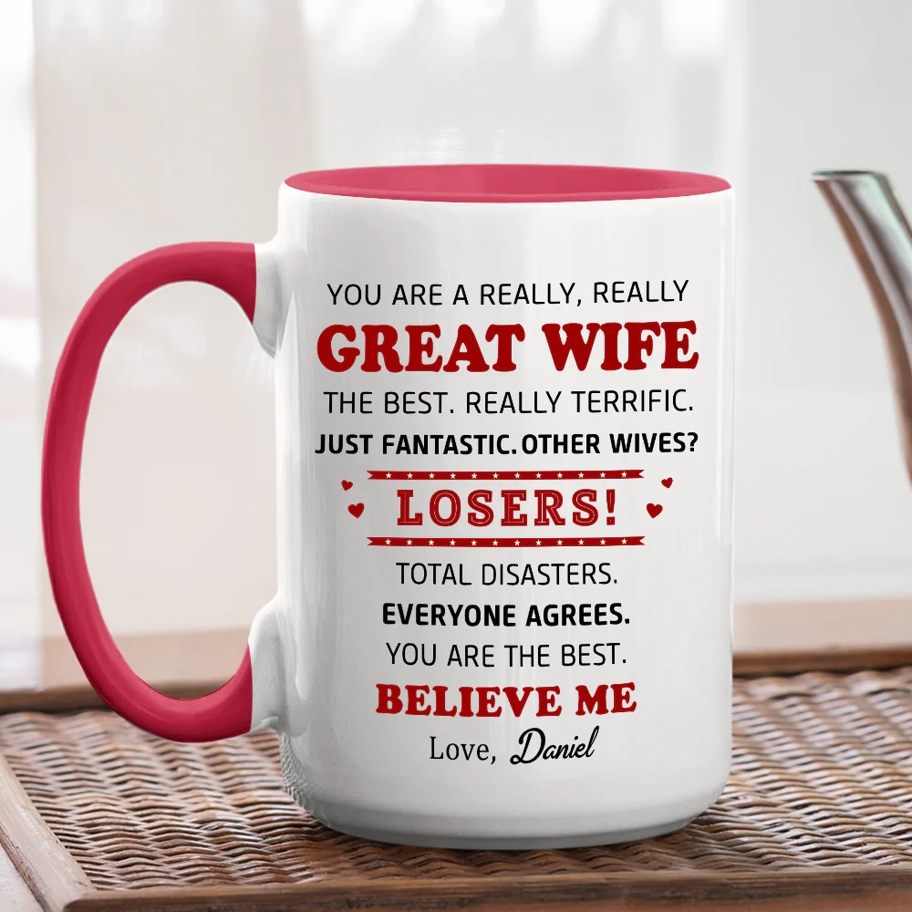Great Wife - Personalized Custom Accent Mug - Image 5
