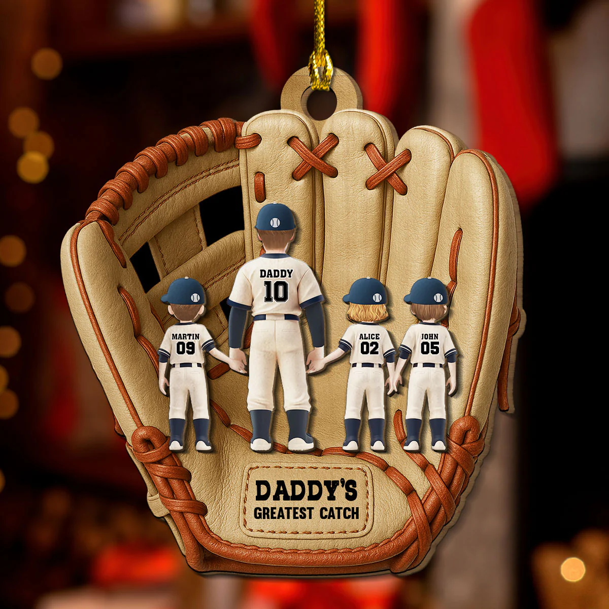 Greatest Catch - Personalized Custom Freeshape 2-Layered Wood Ornament - Image 3