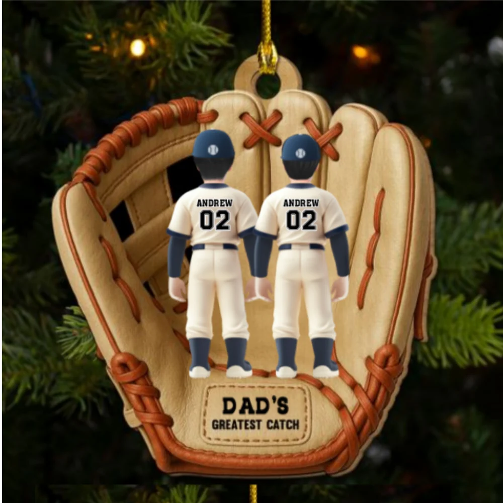Greatest Catch - Personalized Custom Freeshape 2-Layered Wood Ornament - Image 5