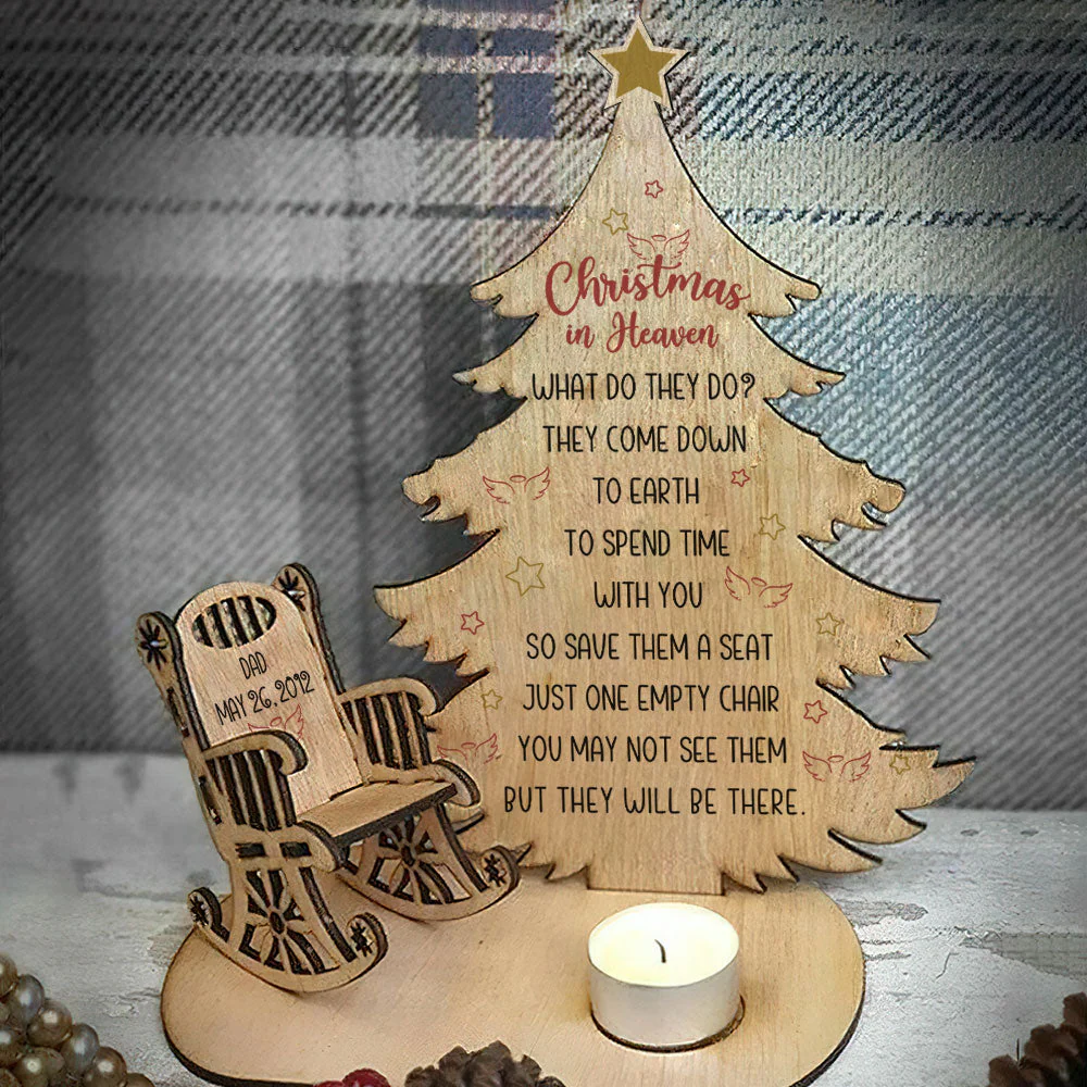 Greatest Christmas In Heaven - Personalized Custom Candle Holder - Image 4