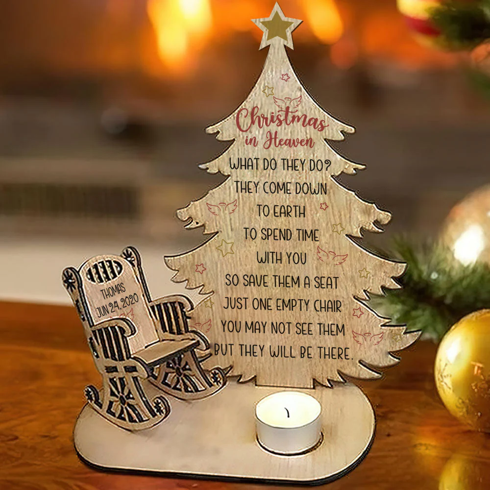 Greatest Christmas In Heaven - Personalized Custom Candle Holder - Image 5