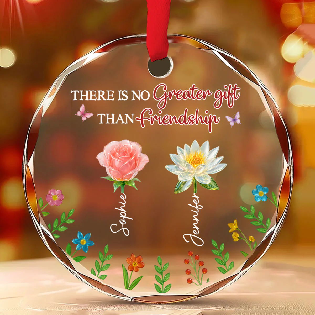 Greatest Friendship - Personalized Custom Glass Ornament - Image 2