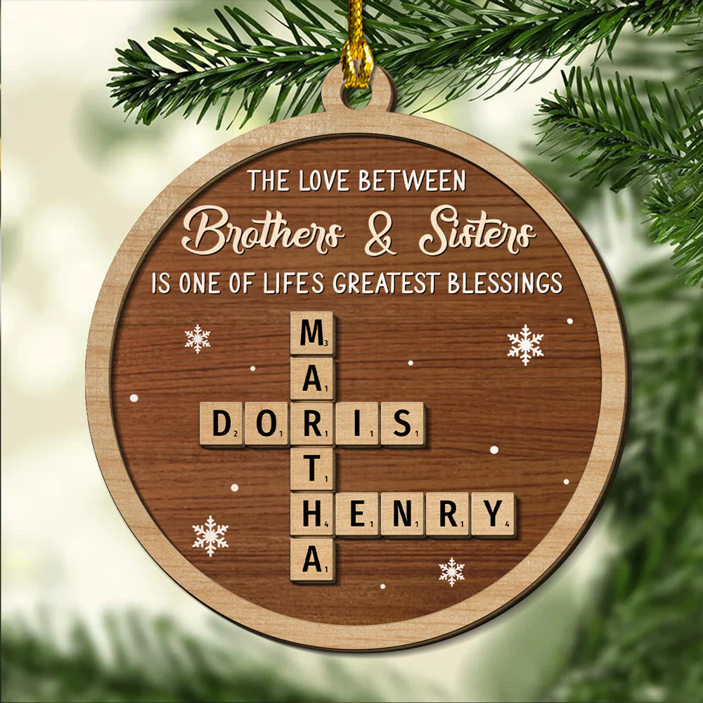 Greatest Siblings -  Personalized Custom 2-Layered Wood Ornament