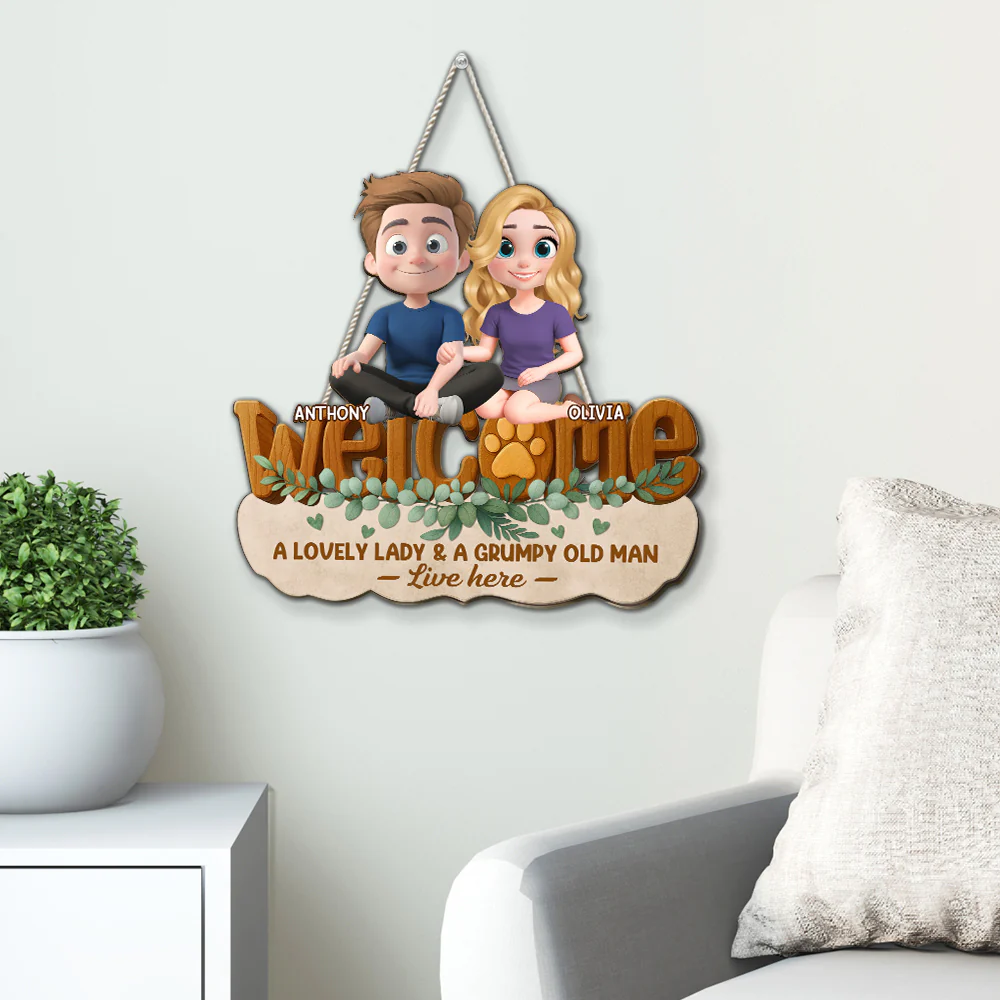Greetings To Our Home - Personalized Custom 3D Effect Wood Sign - Image 4