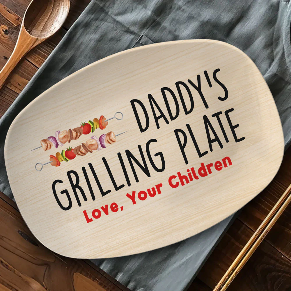 Grill Master Dad - Personalized Custom Platter - Image 2