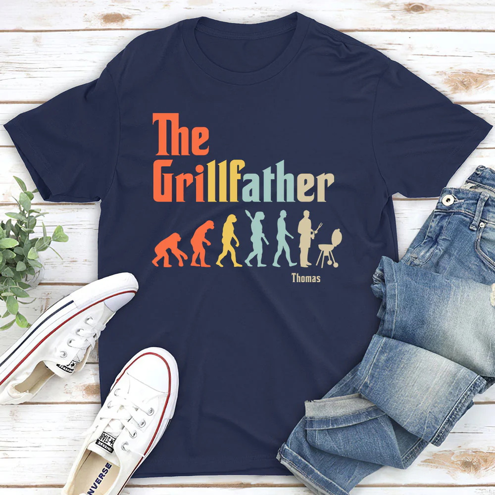 Grilling Dad Evolution - Personalized Custom Shirt - Image 2