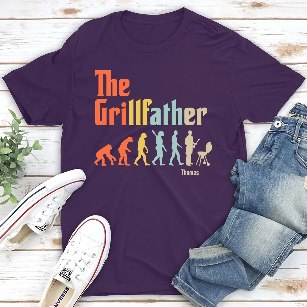 Grilling Dad Evolution - Personalized Custom Shirt - Image 3