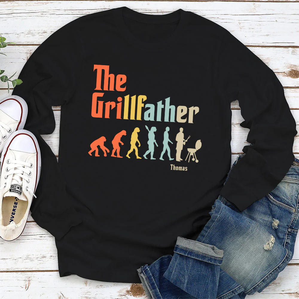 Grilling Dad Evolution - Personalized Custom Shirt - Image 4