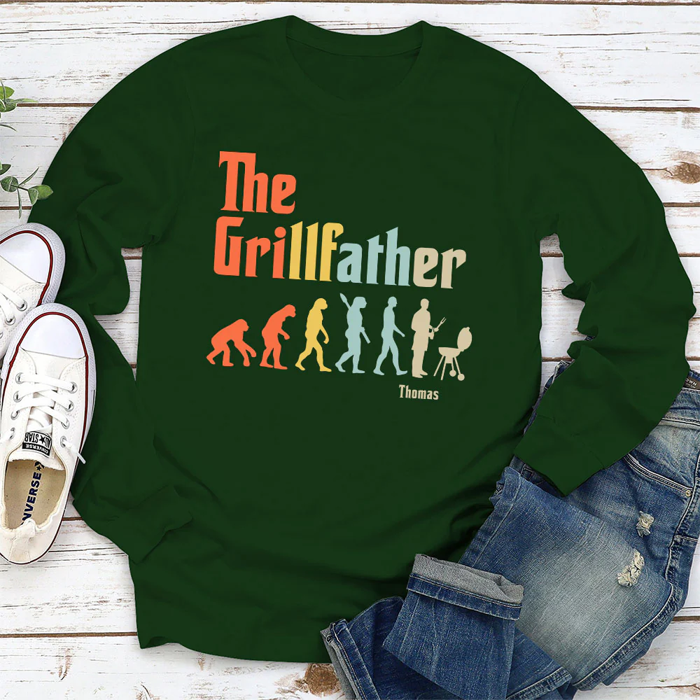 Grilling Dad Evolution - Personalized Custom Shirt - Image 5