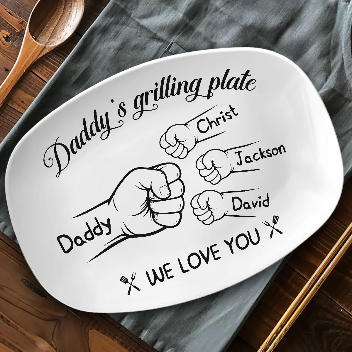 Grilling With Love Always - Personalized Custom Platter - Image 3