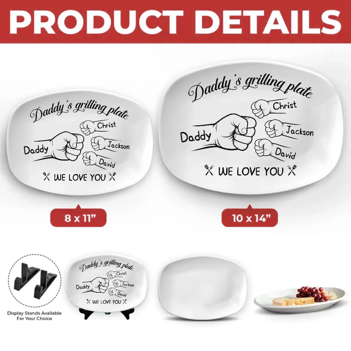 Grilling With Love Always - Personalized Custom Platter - Image 4