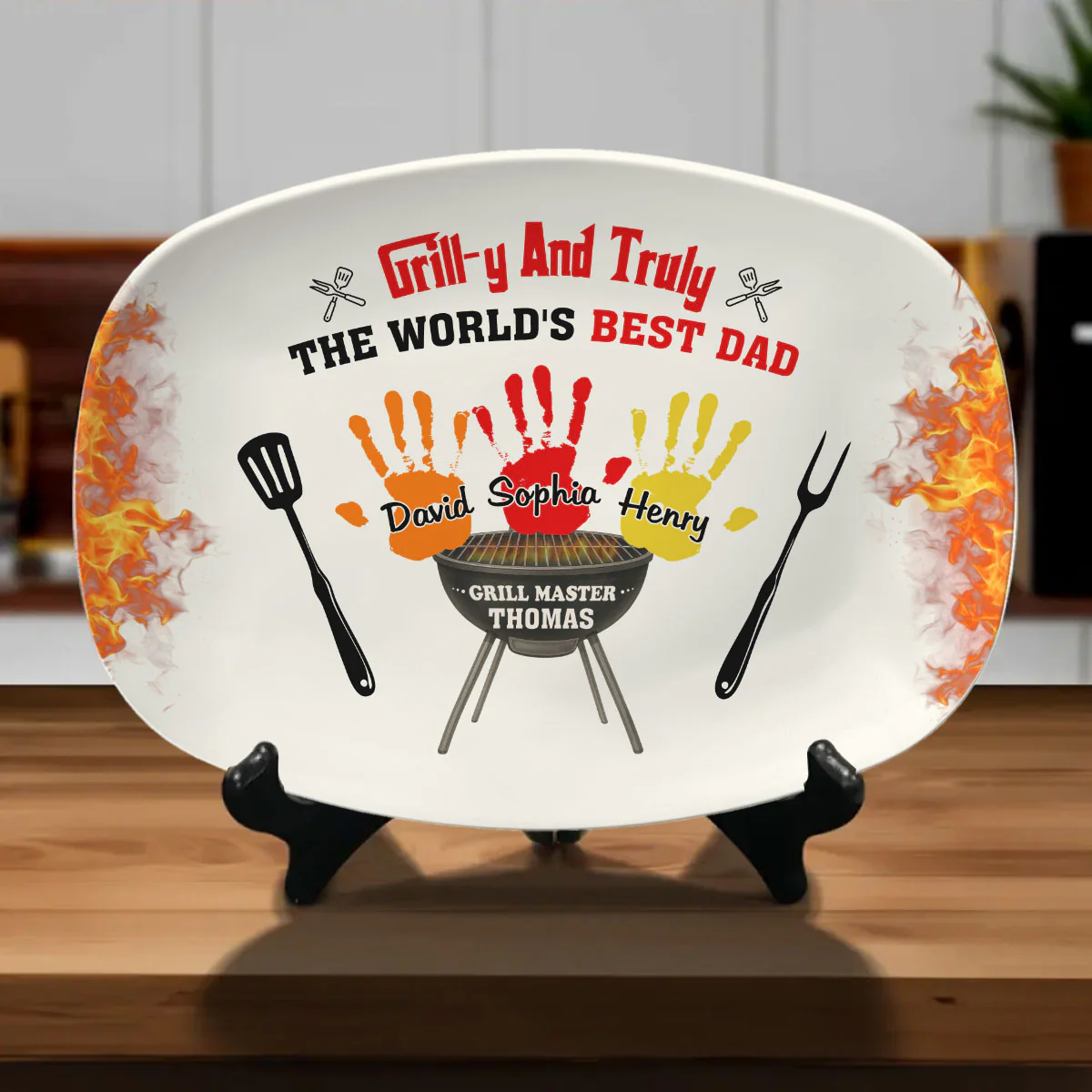 Grilly Love Dad - Personalized Custom Platter - Image 2
