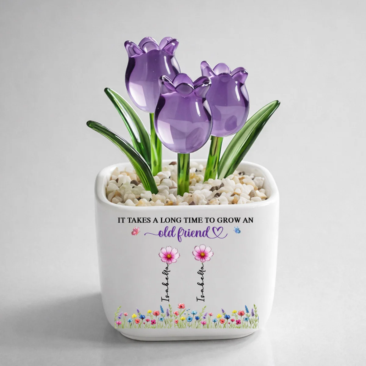 Grow An Old friend - Personalized Custom Glass Everlasting Tulips  - Image 8
