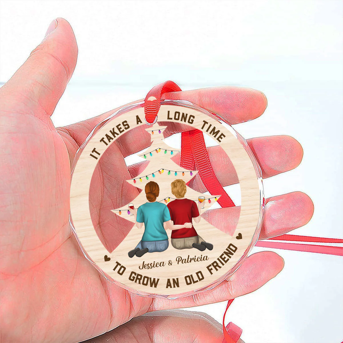 Grow An Old Friend - Personalized Custom Glass Ornament - Image 2