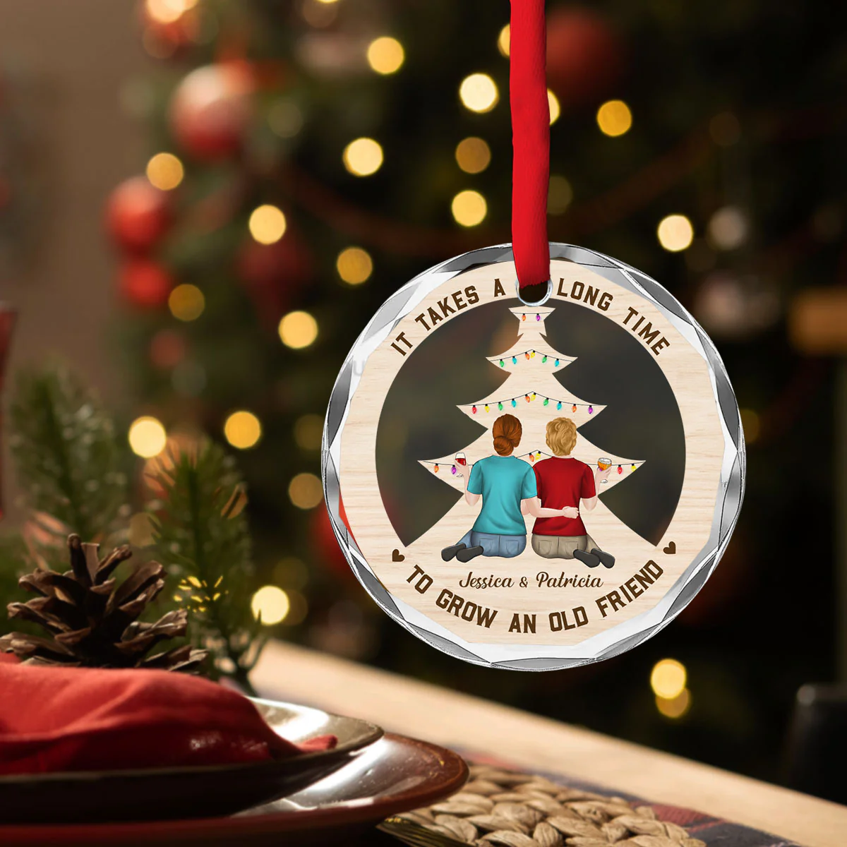Grow An Old Friend - Personalized Custom Glass Ornament - Image 3