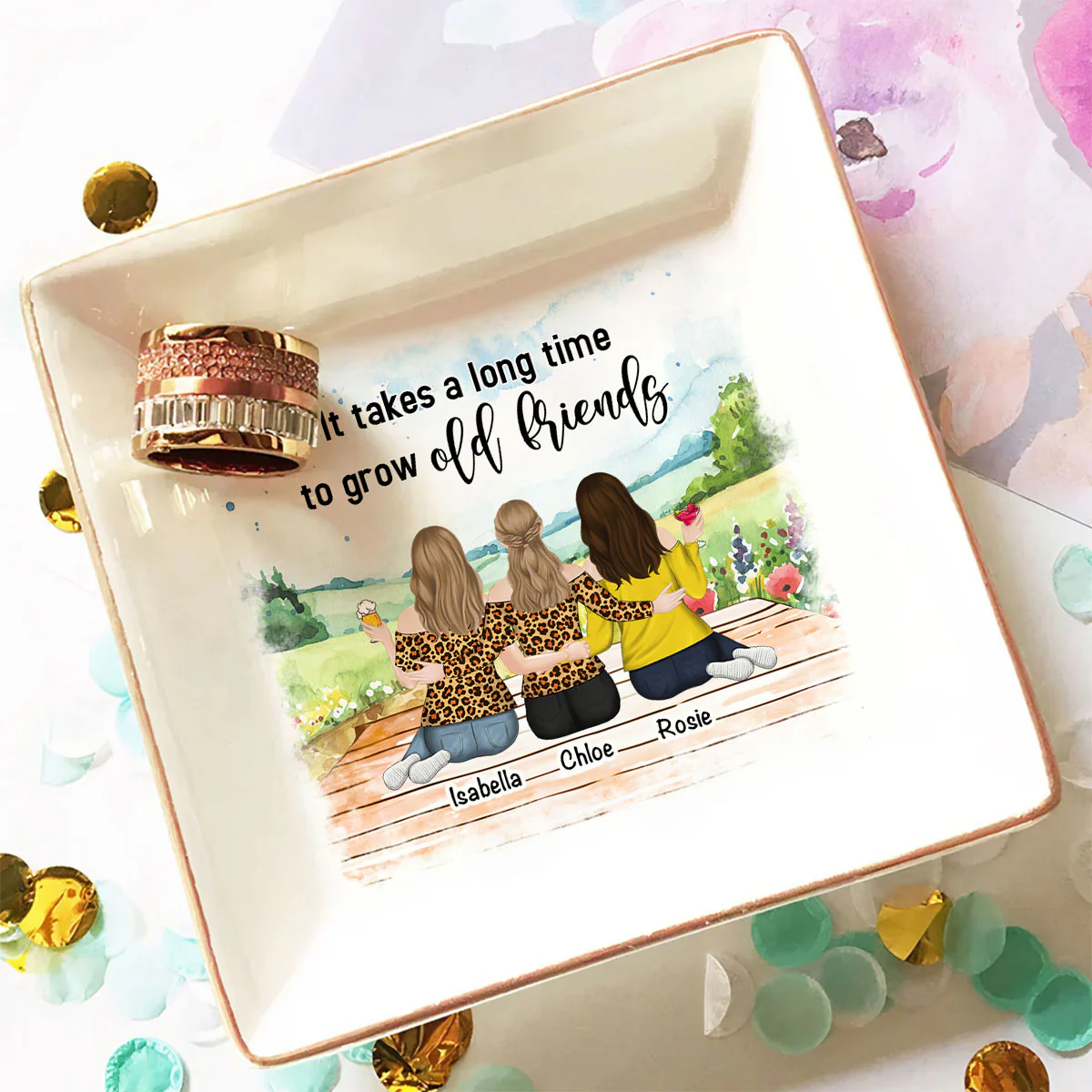 Grow An Old Friend - Personalized Custom Jewelry Dish - Image 2