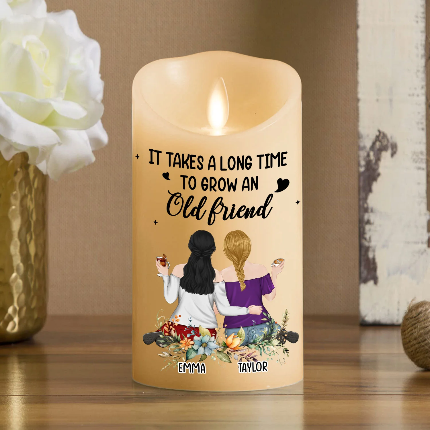 Grow An Old Friend - Personalized Custom LED Candle - Image 2