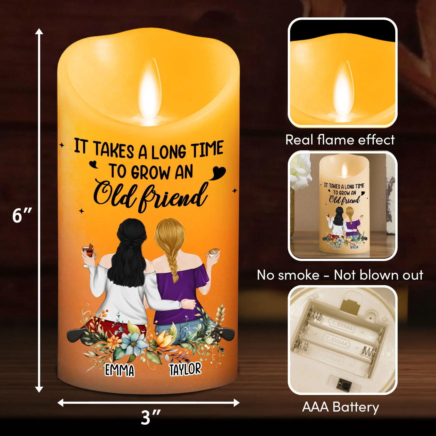 Grow An Old Friend - Personalized Custom LED Candle - Image 5