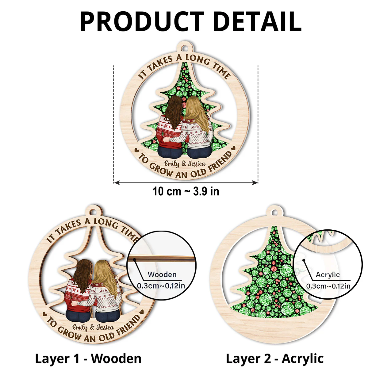 Grow An Old Friend - Personalized Custom Suncatcher Ornament - Image 5
