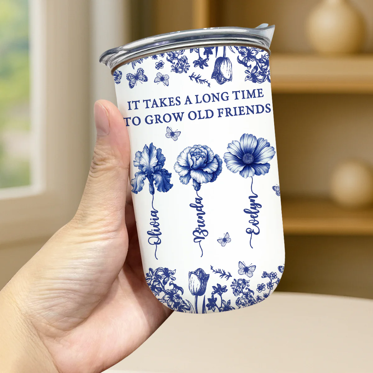 Grow An Old Friend Toile - Personalized Custom 10oz Tumbler - Image 3