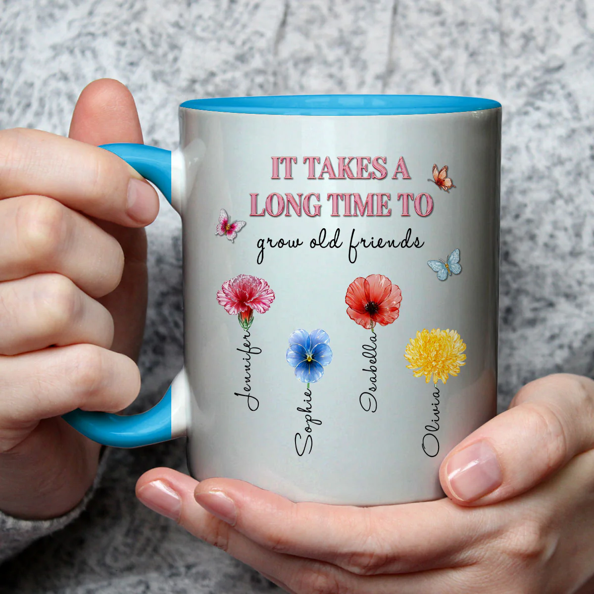 Grow Friend Flower - Personalized Custom 3D Effect Accent Mug - Image 3