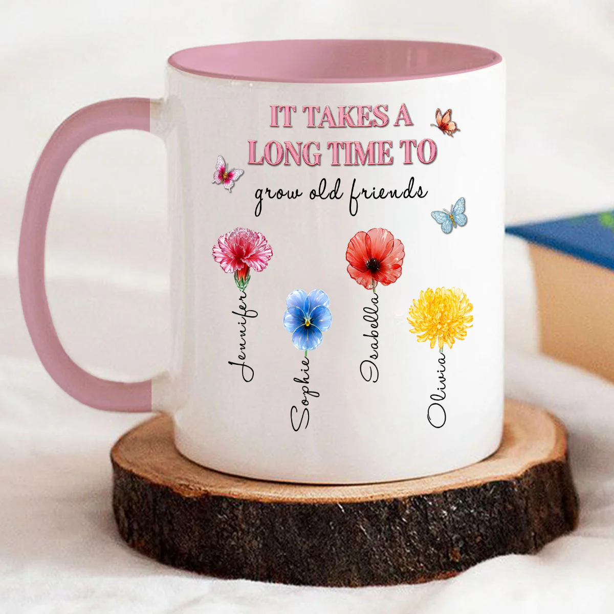 Grow Friend Flower - Personalized Custom 3D Effect Accent Mug - Image 4