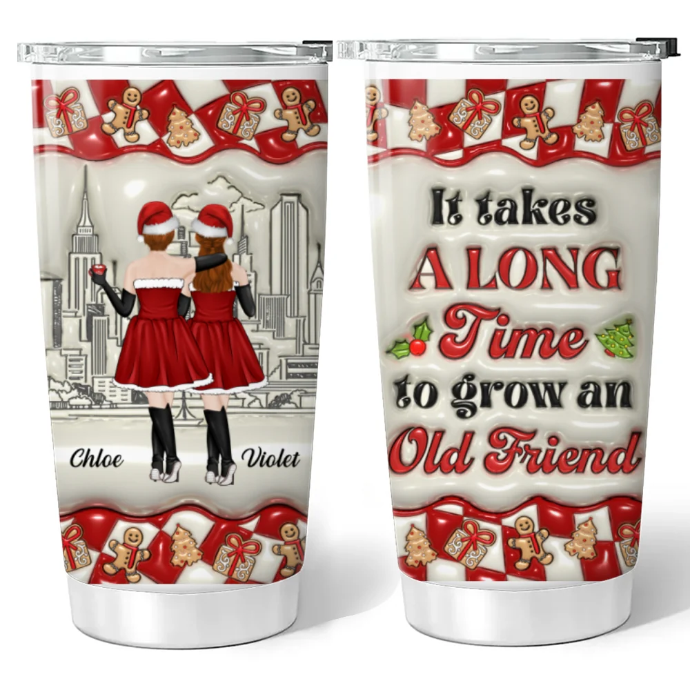 Grow Old Friend - Personalized Custom 3D Inflated Effect Tumbler - Image 6