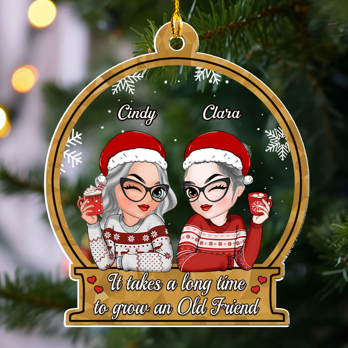 Grow Old Friend - Personalized Custom Acrylic Ornament - Image 4