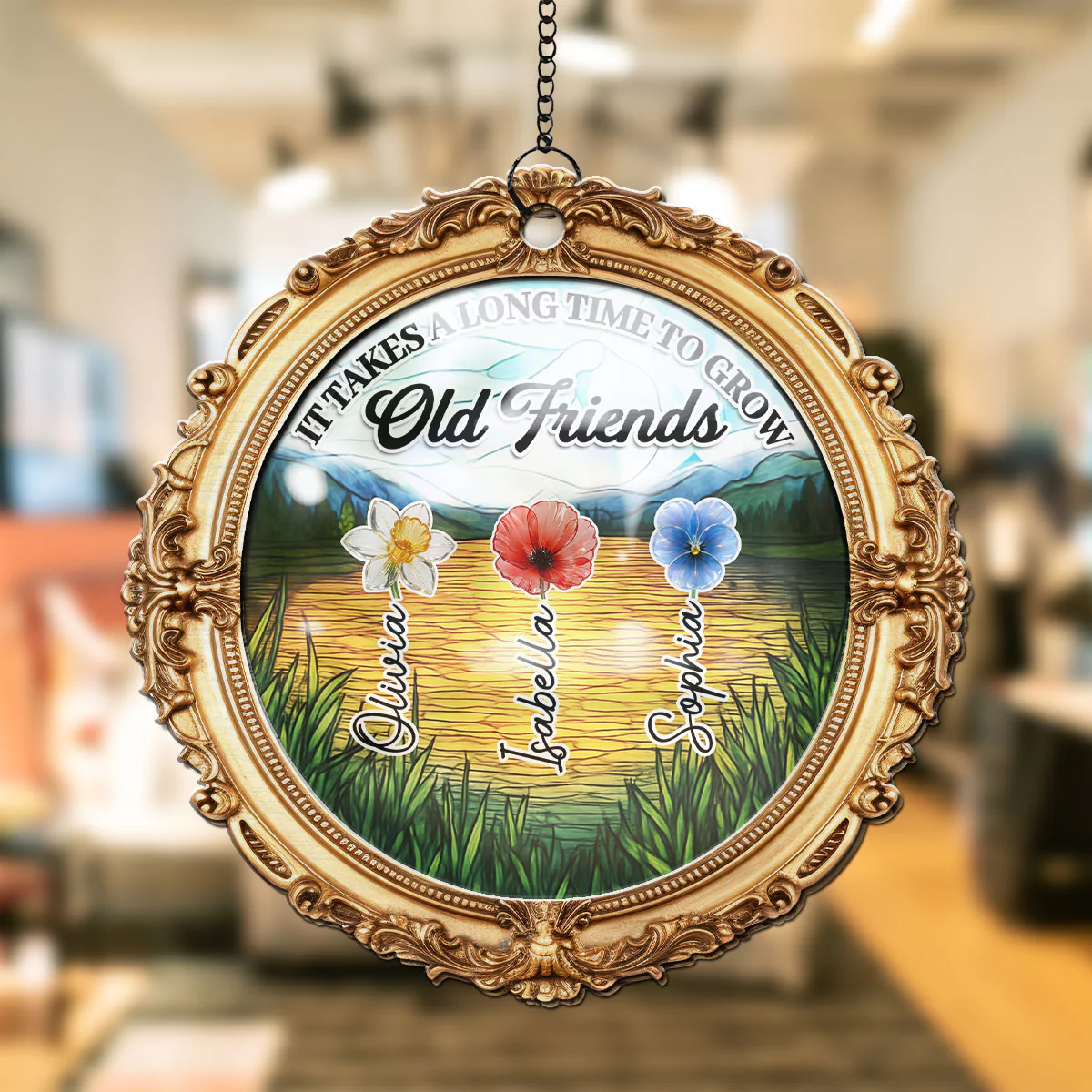 Grow Old Friend - Personalized Custom Suncatcher - Image 3