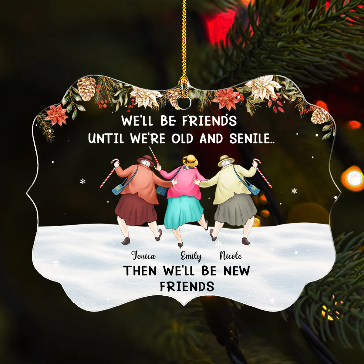 Growing Old Laughing Together Always - Personalized Custom Acrylic Ornament - Image 2