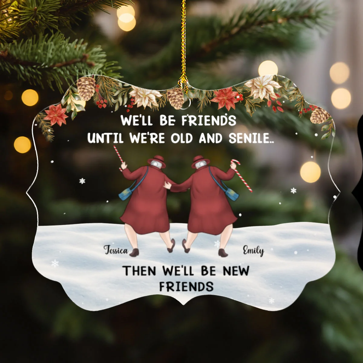Growing Old Laughing Together Always - Personalized Custom Acrylic Ornament - Image 6