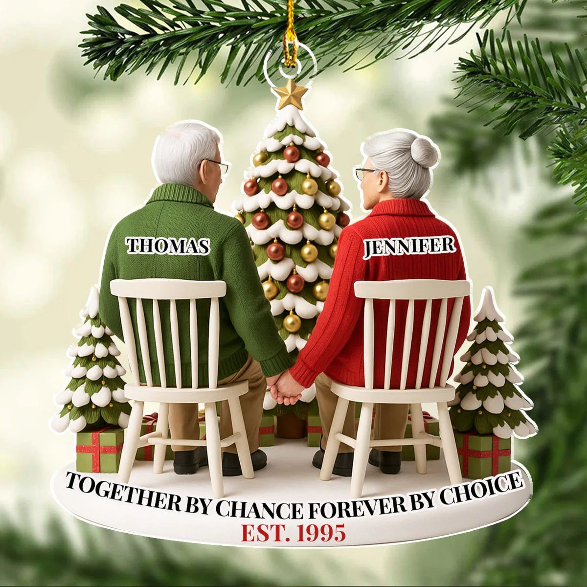 Growing Old Side by Side - Personalized Custom Acrylic Ornament