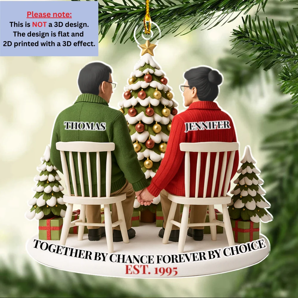 Growing Old Side by Side - Personalized Custom Acrylic Ornament - Image 5
