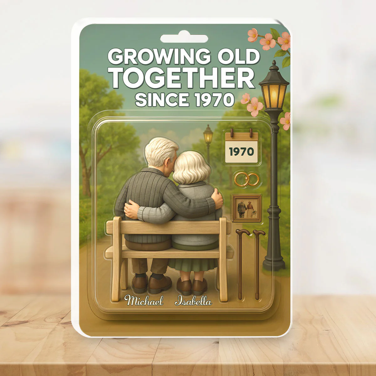 Growing Old Together Figure - Personalized Custom Acrylic Plaque - Image 2