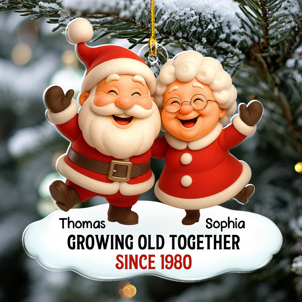 Growing Old Together - Personalized Custom Acrylic Ornament - Image 2