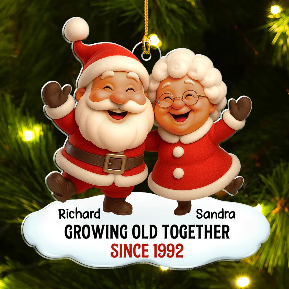 Growing Old Together - Personalized Custom Acrylic Ornament - Image 3