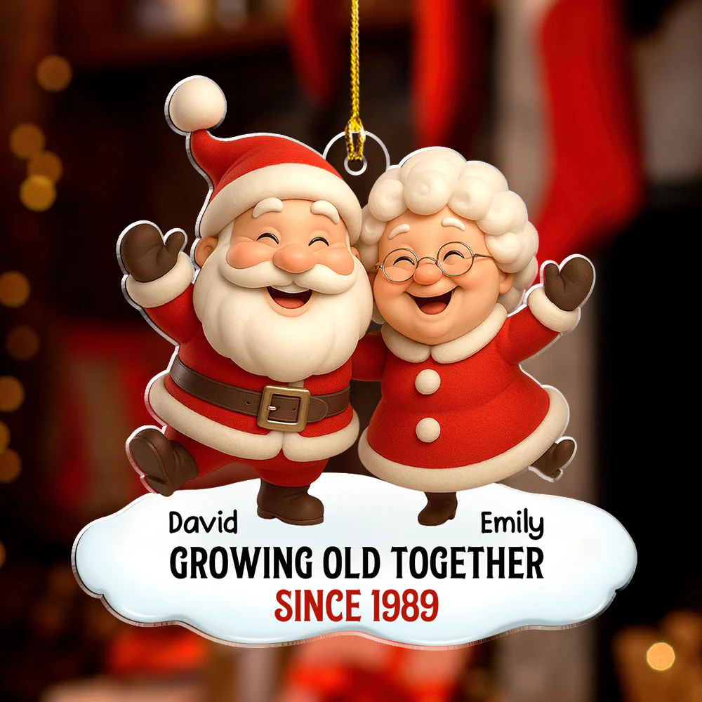Growing Old Together - Personalized Custom Acrylic Ornament - Image 4