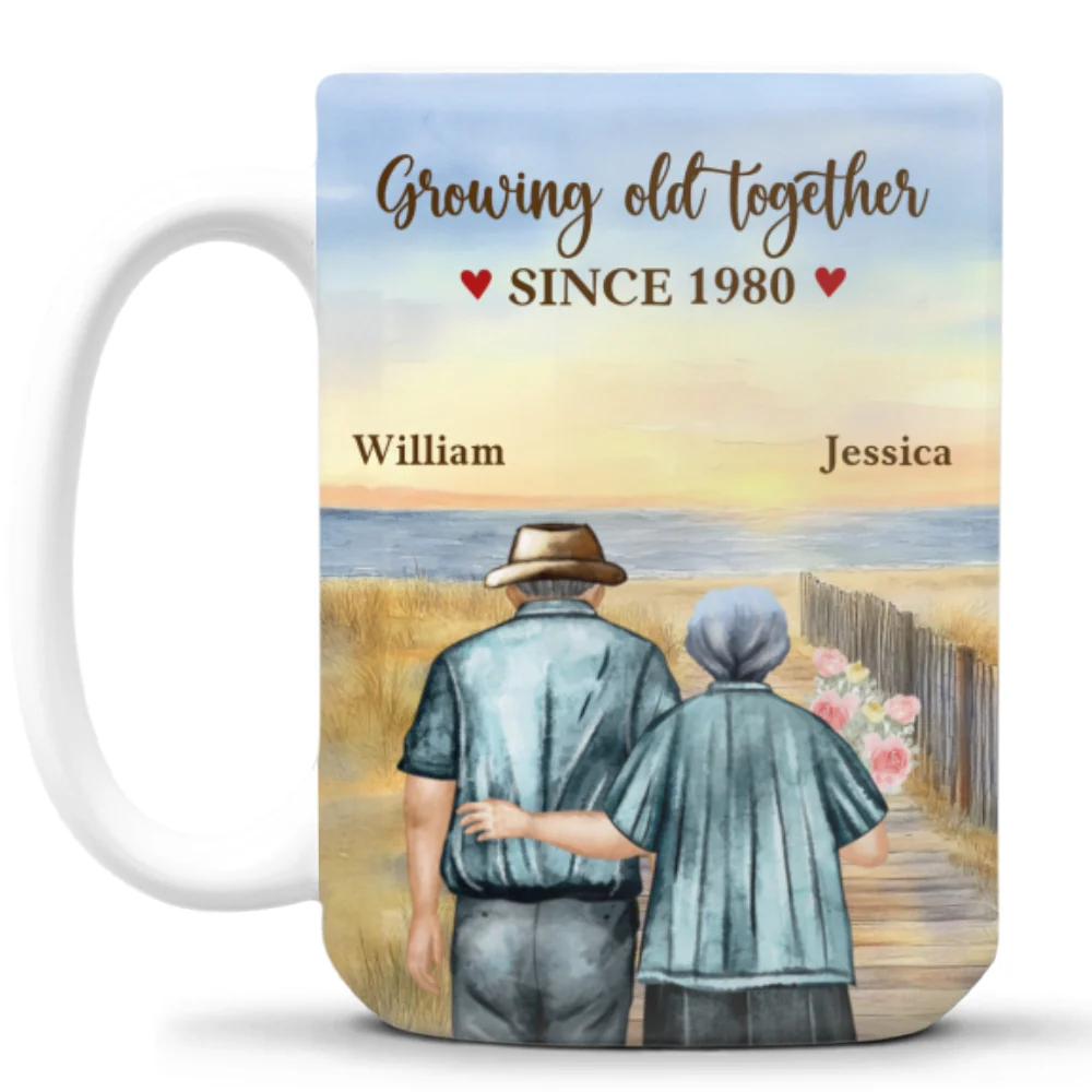 Growing Old Together - Personalized Custom Coffee Mug - Image 10