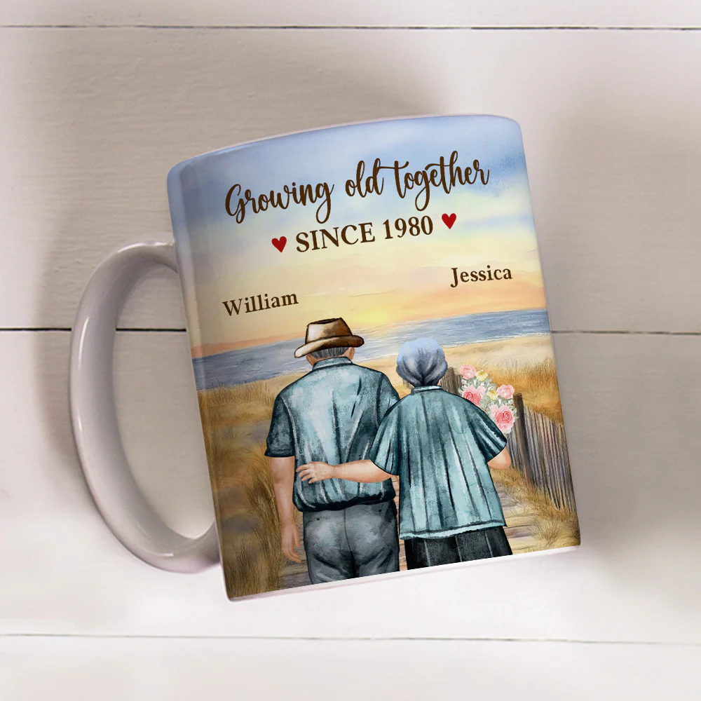 Growing Old Together - Personalized Custom Coffee Mug - Image 4