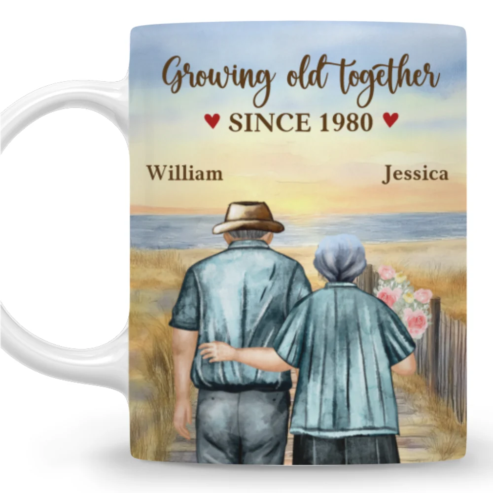 Growing Old Together - Personalized Custom Coffee Mug - Image 6