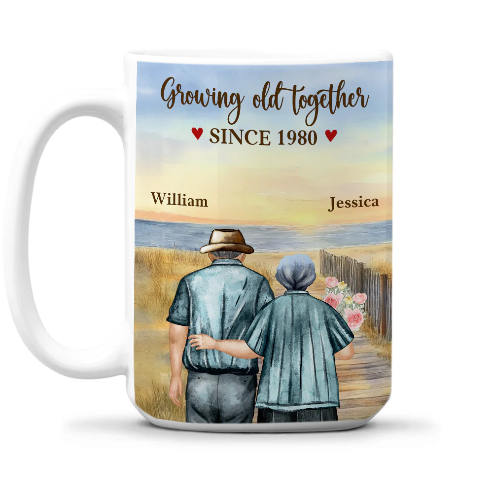 Growing Old Together - Personalized Custom Coffee Mug - Image 7