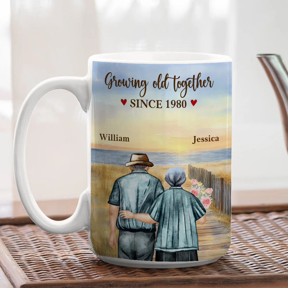 Growing Old Together - Personalized Custom Coffee Mug - Image 8