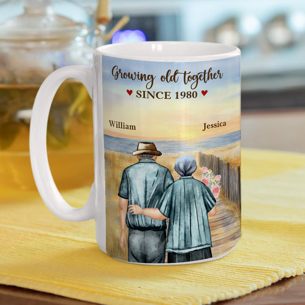 Growing Old Together - Personalized Custom Coffee Mug - Image 9