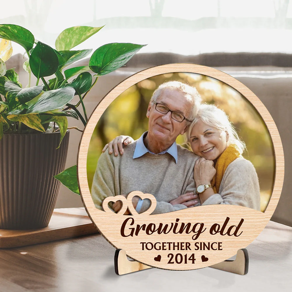 Growing Old Together - Personalized Custom Wooden Plaque - Image 3