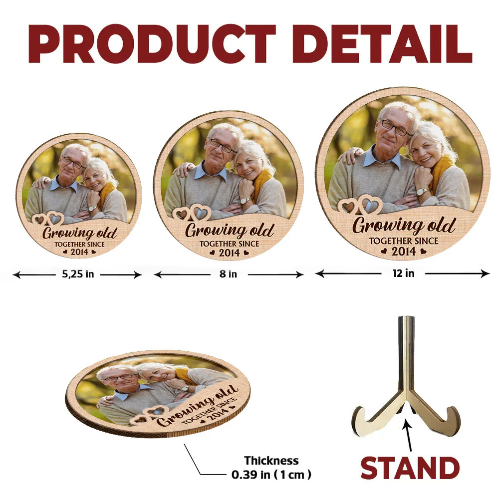 Growing Old Together - Personalized Custom Wooden Plaque - Image 4