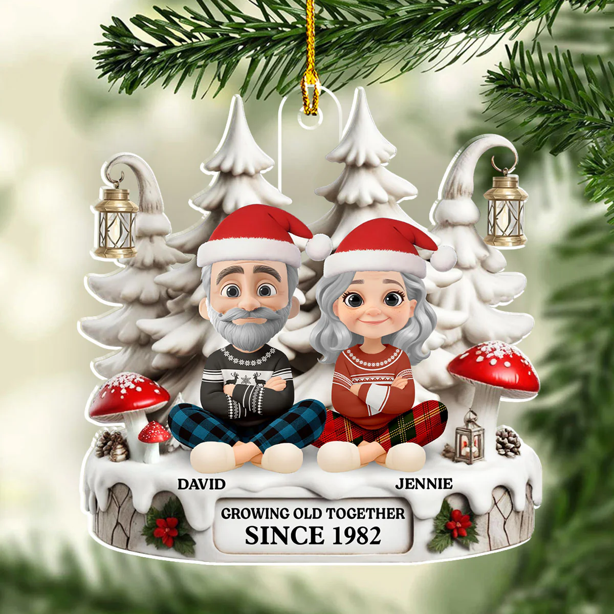 Growing Old With You - Personalized Custom Acrylic Ornament - Image 4