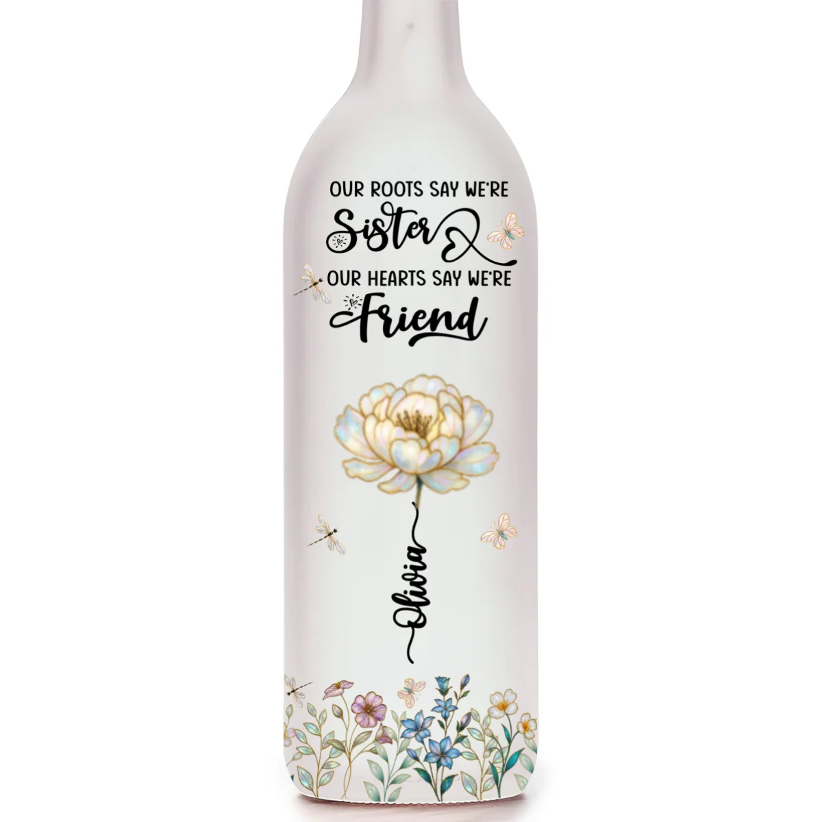 Growing Together Blooming Forever - Personalized Custom Bottle Lamp - Image 7