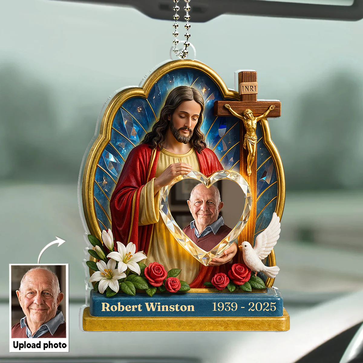 Guardian Of My Heart - Personalized Custom Car Ornament - Image 4