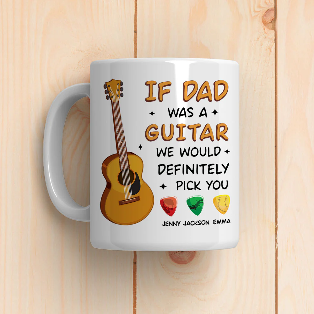 Guitar Dad No Limits - Personalized Custom Coffee Mug - Image 3